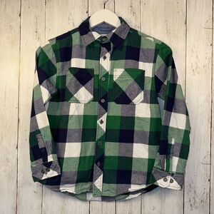 Weatherproof Vintage Women's Size M Blue Green Plaid Long Sleeve Flannel Shirt